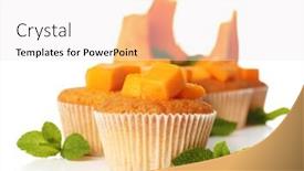  Presentation with muffins - PPT layouts consisting of closeup halloween cupcake - tasty pumpkin muffins isolated background and a white colored foreground