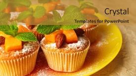  Presentation with muffins - Cool new presentation design with tasty pumpkin muffins on brown backdrop and a gold colored foreground