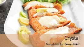  Presentation with trout - Beautiful slide deck featuring tasty rainbow trout fillets backdrop and a coral colored foreground