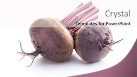  Presentation with beetroot - Audience pleasing theme consisting of tasty raw beetroot healthy vegetable isolated on white background backdrop and a white colored foreground