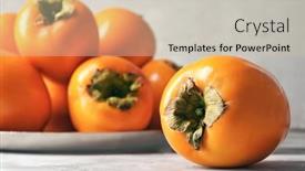  Presentation with closeup of foosball table soccer - Audience pleasing PPT layouts consisting of tasty-ripe-persimmon-on-table backdrop and a soft green colored foreground