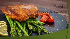  Presentation with breast - PPT theme with tasty-roast-chicken-breast-green background and a violet colored foreground