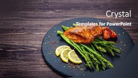  Presentation with breast - Presentation theme consisting of tasty-roast-chicken-breast-green background and a dark gray colored foreground