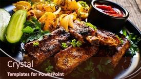  Presentation with ribs - Cool new theme with tasty-roasted-ribs-with-baked backdrop and a tawny brown colored foreground
