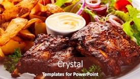  Presentation with ribs - Audience pleasing PPT layouts consisting of tasty-roasted-ribs-with-baked backdrop and a tawny brown colored foreground