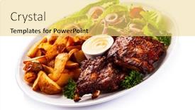  Presentation with ribs - Slide deck featuring tasty-roasted-ribs-with-baked background and a yellow colored foreground