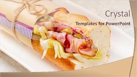  Presentation with roll - PPT theme featuring tasty-roll-with-ham-cheese background and a lemonade colored foreground