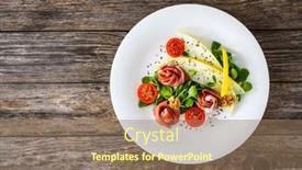  Presentation with melon - Theme having tasty-salad-prosciutto-crudo-melon background and a coral colored foreground