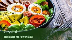  Presentation with veal - PPT theme having tasty-salad-roasted-veal-loin background and a forest green colored foreground