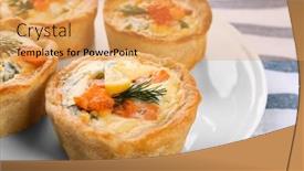  Presentation with salmon - Amazing presentation design having tasty-salmon-tartlets-on-plate backdrop and a yellow colored foreground