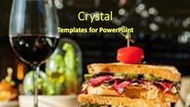 Presentation with beef - Presentation consisting of tasty-sandwich-with-beef background and a wine colored foreground