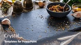  Presentation with thyme - Slides with tasty-sandwiches-baked-bread background and a gray colored foreground