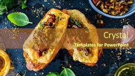  Presentation with thyme - Theme enhanced with tasty-sandwiches-baked-bread background and a tawny brown colored foreground