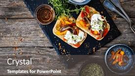  Presentation with thyme - PPT theme featuring tasty-sandwiches-toasted-bread background and a gray colored foreground