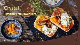  Presentation with thyme - Presentation enhanced with tasty-sandwiches-toasted-bread background and a tawny brown colored foreground