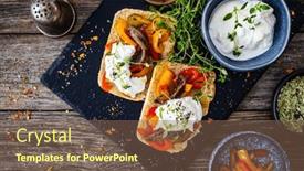  Presentation with thyme - PPT theme having tasty-sandwiches-toasted-bread background and a violet colored foreground