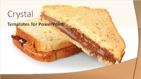  Presentation with peanut butter - PPT layouts enhanced with tasty sandwiches with creamy peanut butter and jam on white background background and a blonde colored foreground