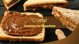  Presentation with peanut - Slide deck having tasty sandwiches with peanut butter background and a tawny brown colored foreground