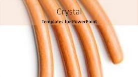  Presentation with sausages - Slide deck with tasty-sausages-frankfurters-isolated background and a yellow colored foreground