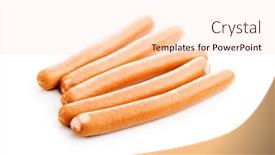  Presentation with sausages - Presentation theme with tasty-sausages-frankfurters-isolated background and a lemonade colored foreground