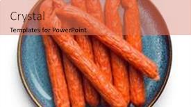  Presentation with sausages - Slide set consisting of tasty-sausages-frankfurters-isolated background and a red colored foreground