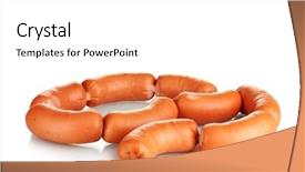  Presentation with isolation - Audience pleasing theme consisting of tasty sausages isolation on white backdrop and a white colored foreground