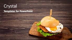  Presentation with sandwich - Slide set consisting of tasty-schnitzel-sandwich-with-sunny background and a tawny brown colored foreground