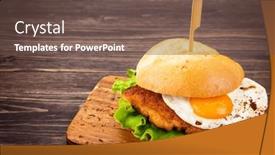 Presentation with sandwich - PPT theme having tasty-schnitzel-sandwich-with-sunny background and a tawny brown colored foreground