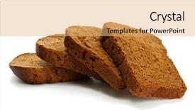  Presentation with bread - Amazing PPT theme having tasty sliced rye bread isolated backdrop and a yellow colored foreground