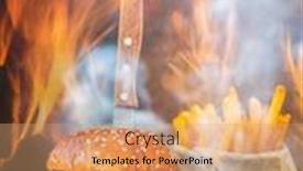  Presentation with burger fries - Amazing theme having tasty-smoked-grilled-and-glazed backdrop and a coral colored foreground