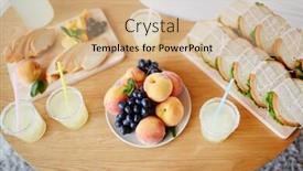  Presentation with snack - Amazing slides having tasty-snack-and-drinks-served backdrop and a coral colored foreground