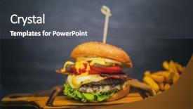  Presentation with burger fries - Beautiful PPT layouts featuring tasty street food grilled beef backdrop and a  colored foreground
