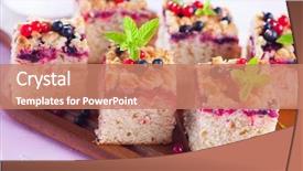  Presentation with yeast - Amazing presentation design having tasty summer fruits yeast cake backdrop and a coral colored foreground