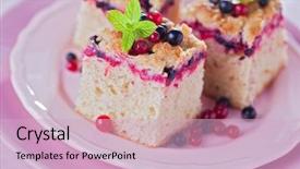  Presentation with yeast - Colorful PPT theme enhanced with tasty summer fruits yeast cake backdrop and a lemonade colored foreground