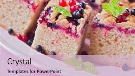  Presentation with yeast - PPT layouts having tasty summer fruits yeast cake background and a lemonade colored foreground