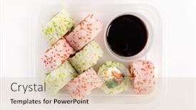  Presentation with sushi - Slide deck enhanced with tasty-sushi-in-the-box background and a lemonade colored foreground
