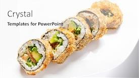 Presentation with sushi - PPT layouts featuring tasty-sushi-in-the-cafe background and a white colored foreground