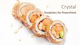  Presentation with sushi - Slide deck featuring tasty-sushi-on-the-white background and a cream colored foreground