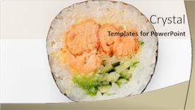  Presentation with sushi - PPT layouts enhanced with tasty-sushi-on-the-white background and a lemonade colored foreground