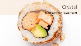  Presentation with sushi - PPT theme consisting of tasty-sushi-on-the-white background and a lemonade colored foreground