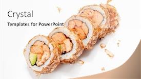  Presentation with sushi - Slide deck featuring tasty-sushi-on-the-white background and a white colored foreground