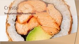  Presentation with sushi - Presentation design enhanced with tasty-sushi-on-the-white background and a lemonade colored foreground