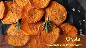  Presentation with sweet potato chips - PPT layouts featuring tasty sweet potato chips background and a  colored foreground