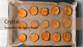  Presentation with sweet potato chips - Amazing presentation having tasty sweet potato chips backdrop and a coral colored foreground