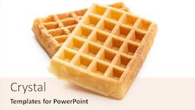  Presentation with waffles - Presentation design with tasty-sweet-waffles-isolated background and a yellow colored foreground