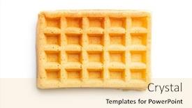  Presentation with waffles - PPT theme featuring tasty sweet waffles isolated on white background background and a yellow colored foreground