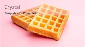  Presentation with waffles - Amazing theme having tasty sweet waffles on pink backdrop and a lemonade colored foreground