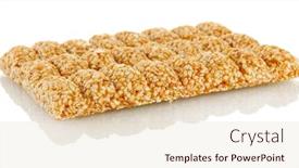  Presentation with sweets - Slides enhanced with tasty sweets kozinaki isolated on white background and a lemonade colored foreground