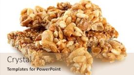  Presentation with sweets - Colorful PPT theme enhanced with tasty sweets kozinaki isolated on white backdrop and a yellow colored foreground