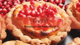  Presentation with pomegranates - Slide deck having tasty-tart-with-fresh-seeds background and a red colored foreground